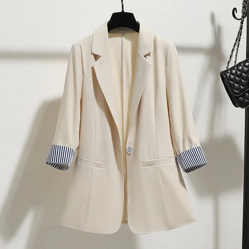 Eliana | Chaqueta lisa de manga tres cuartos para mujer