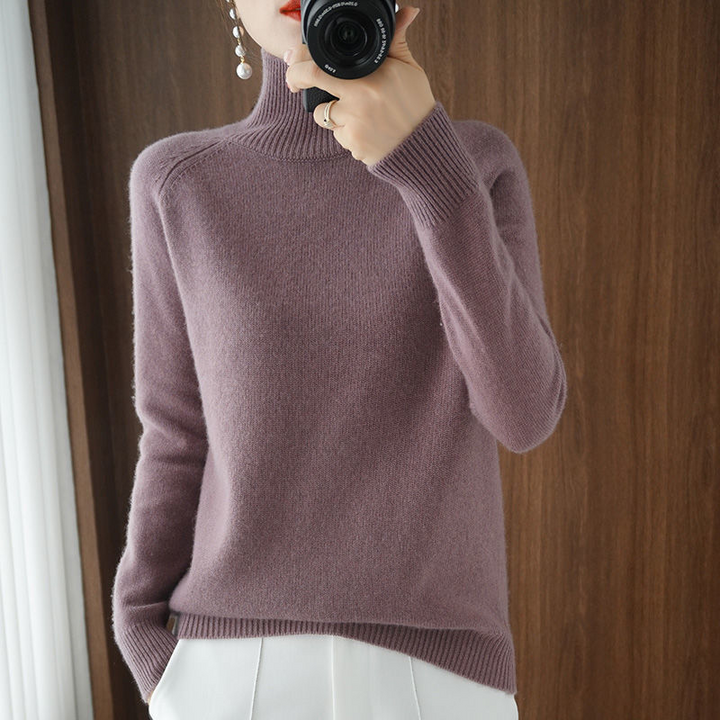 Jersey de mujer de cuello alto y manga larga