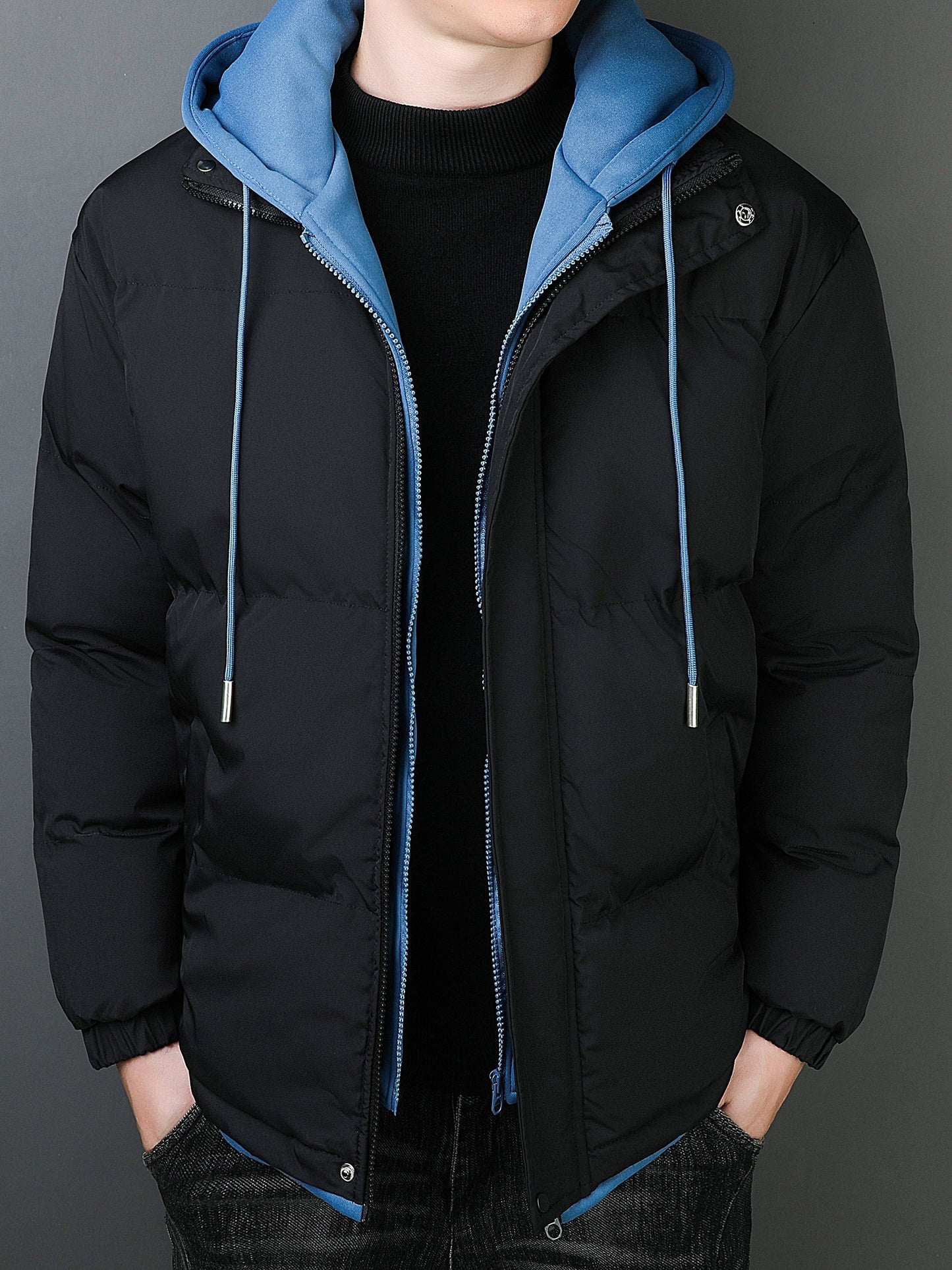 Casual de algodón con capucha de doble acolchado chaqueta de invierno para los hombres | Perfecto para el uso diario