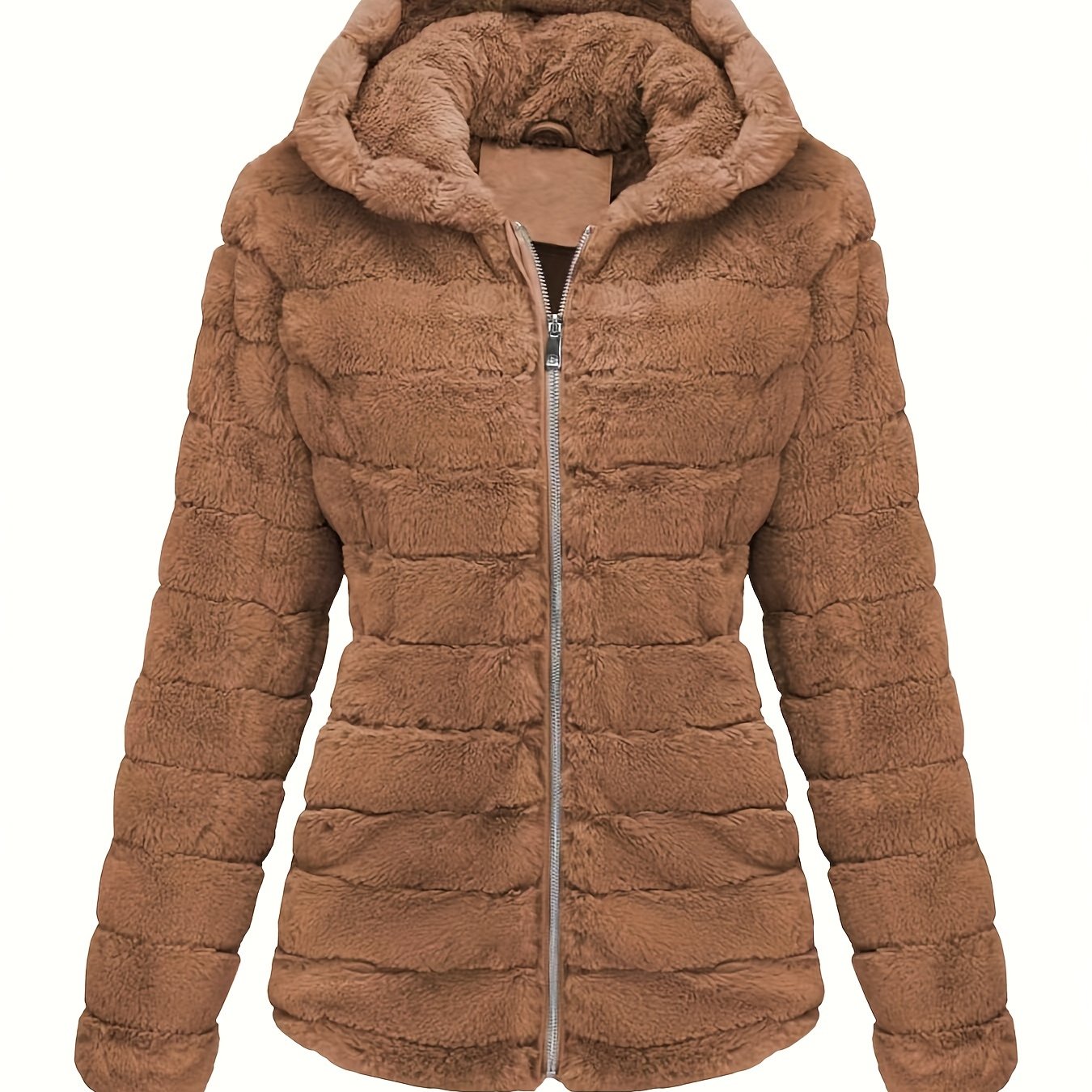 Elise | Elegante abrigo de peluche de color sólido