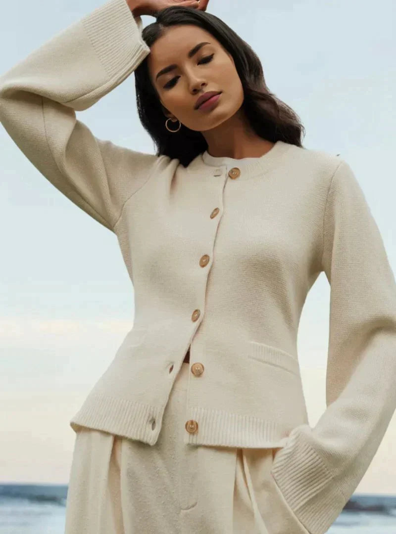 Jane - Chaqueta de punto suave con botones para mujer