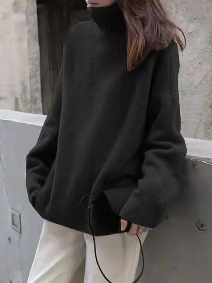 Eline | Jersey casual de cachemira de cuello alto para mujer