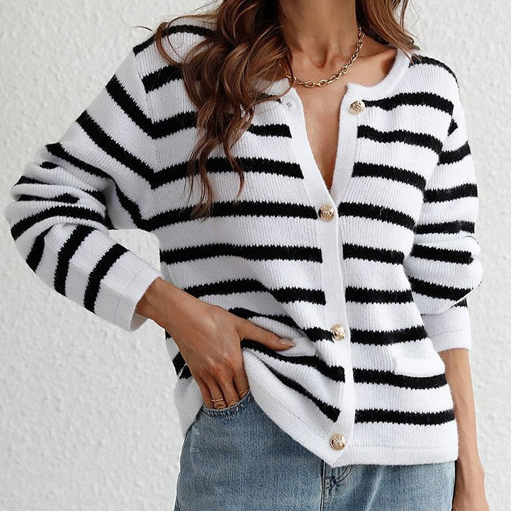 Nina - Chaqueta otoñal de moda con botones dorados para mujer
