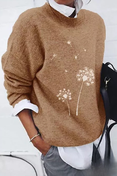 Colores frescos: escote redondo y elegante estampado para un cómodo día de paseo