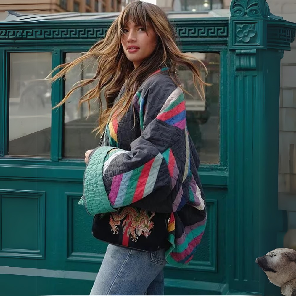 Chloé | Chaqueta kimono para mujer arcoíris elegante y cómoda