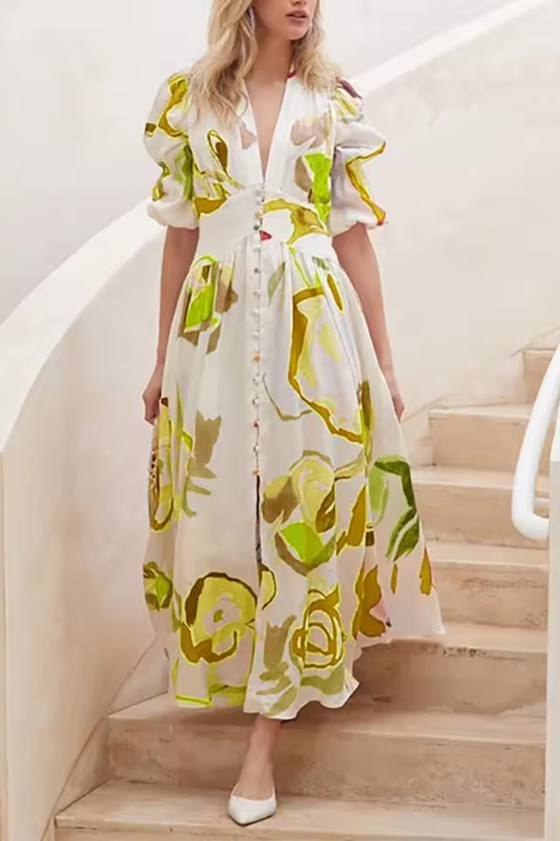 Isla | Vestido largo de playa estampado para mujer