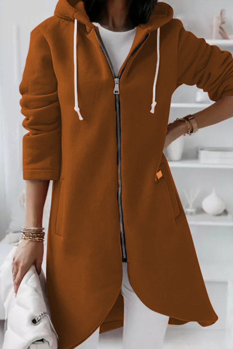 Sudadera informal con cremallera y capucha ajustable