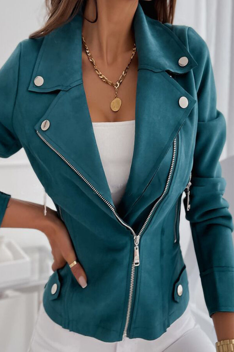 Elegante chaqueta con cierre de cremallera para un look diario