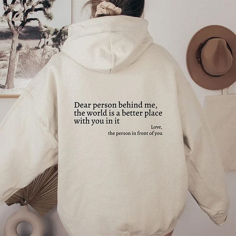 Jayne | Sudadera con capucha "Dear Person Behind Me" para mujer