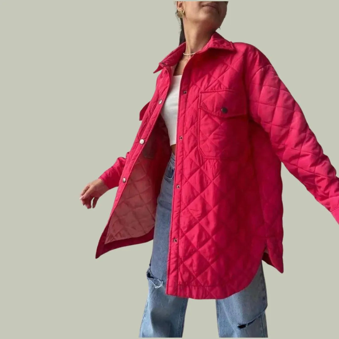 Chaqueta acolchada | Elegante | Cierre con botones, Bolsillos espaciosos | Ideal para el otoño