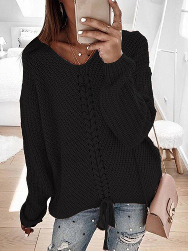 Elegante jersey de cuello redondo y corte holgado