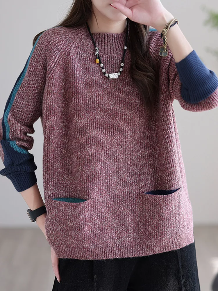 Elegante jersey de punto con bolsillos para el día a día