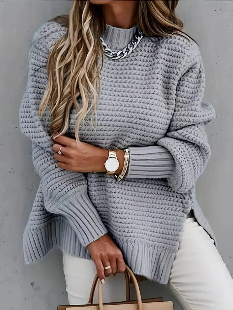 Jersey oversize con mangas largas y aberturas laterales