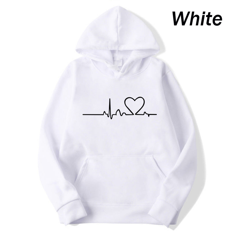 Heidi Mode | Casual Chic - Sudadera con capucha y estampado de corazones