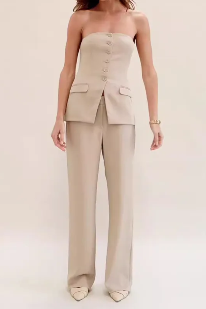 Elena | Conjunto de top y pantalón de tubo para mujer