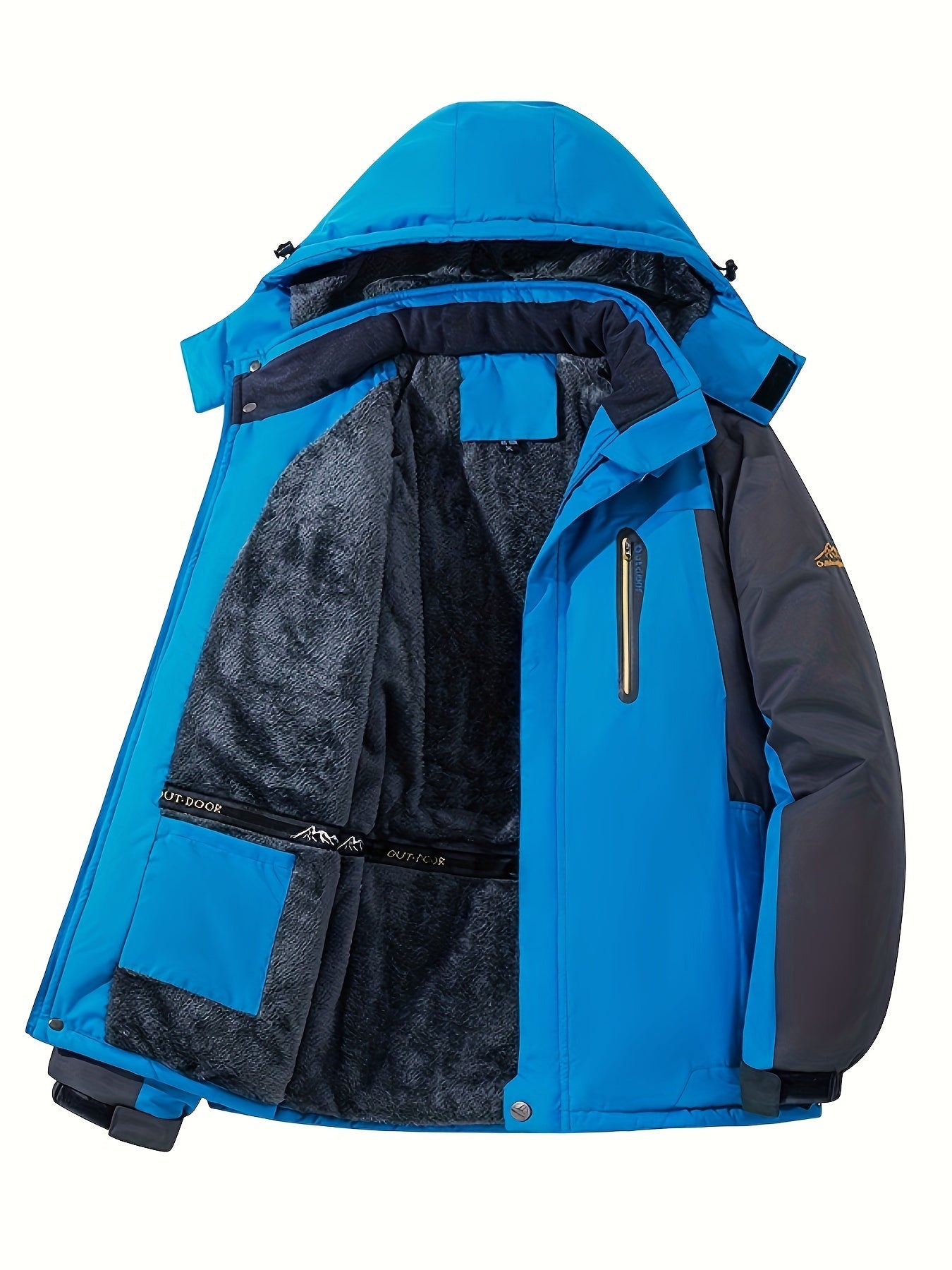 Chaqueta de invierno con bolsillo y solapa de forro polar y cierre de botón para hombre | Perfecta para actividades al aire libre