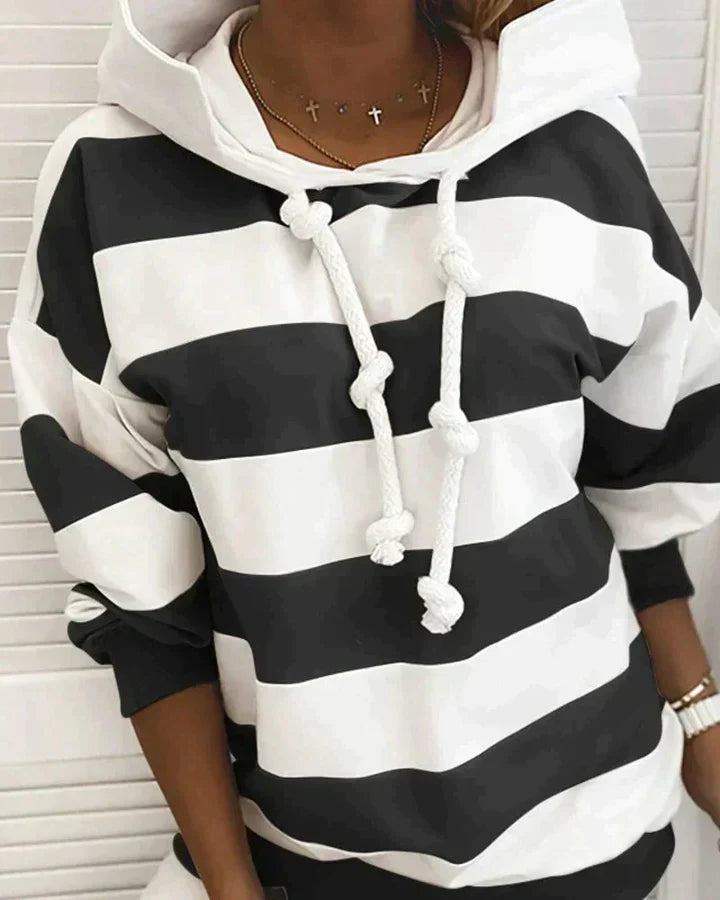 Elisa | Moderna sudadera informal a rayas - ideal para otoño/invierno