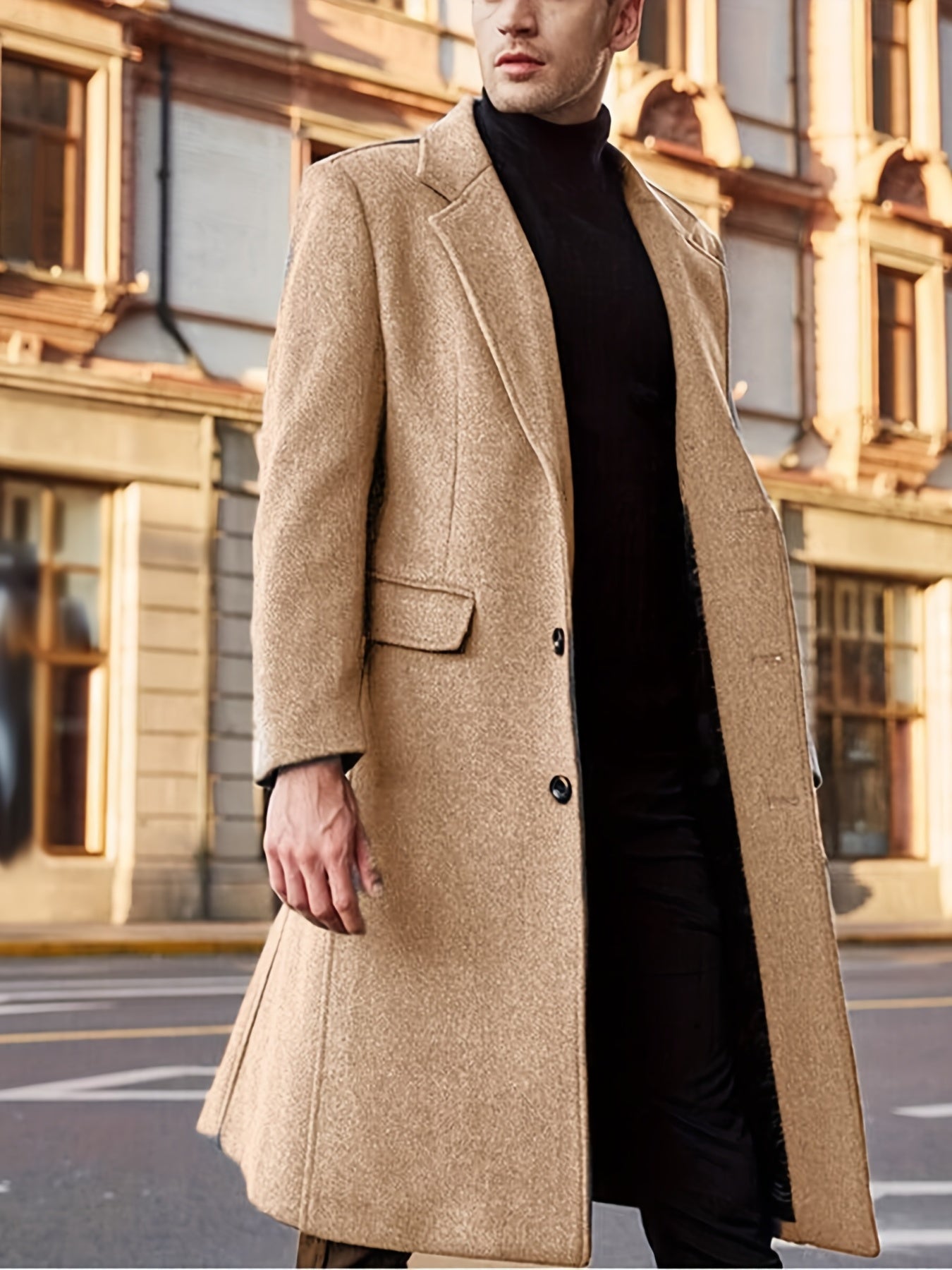 Cálida y elegante chaqueta trench de invierno para ocasiones formales para hombre | Ideal para otoño/invierno