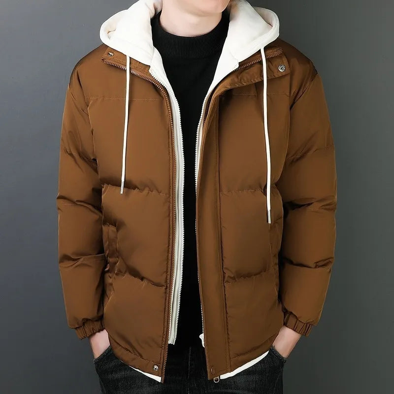 Gaston | Chaqueta de algodón engrosado con capucha cortaviento para hombre