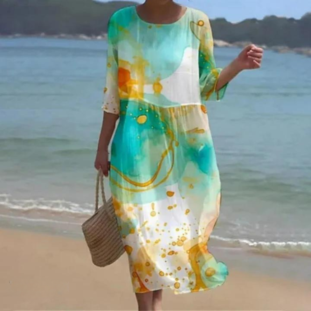 Elegante vestido que cubre el vientre
