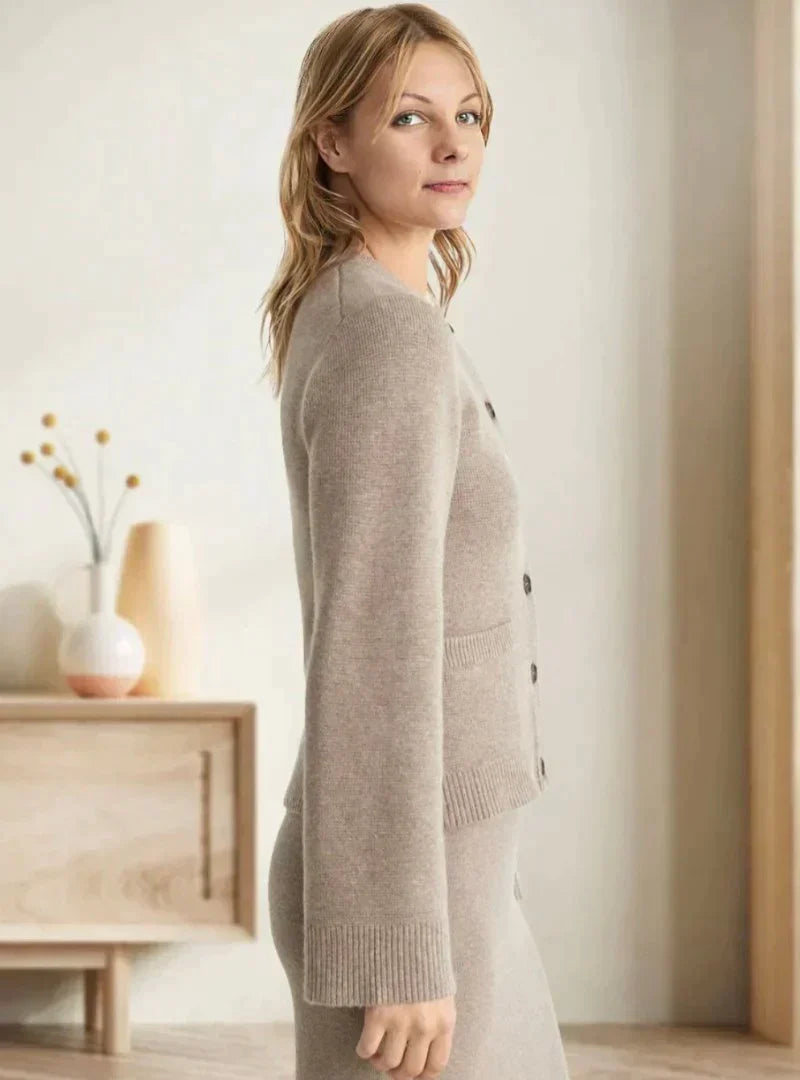Jane - Chaqueta de punto suave con botones para mujer