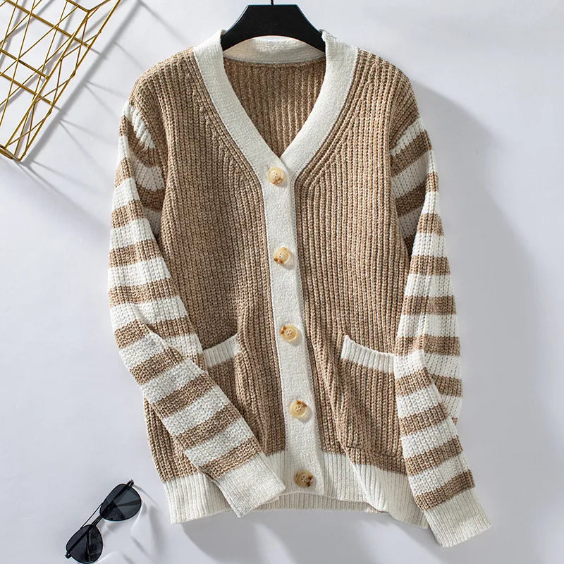 Jersey de rayas con botones Amelie para mujer