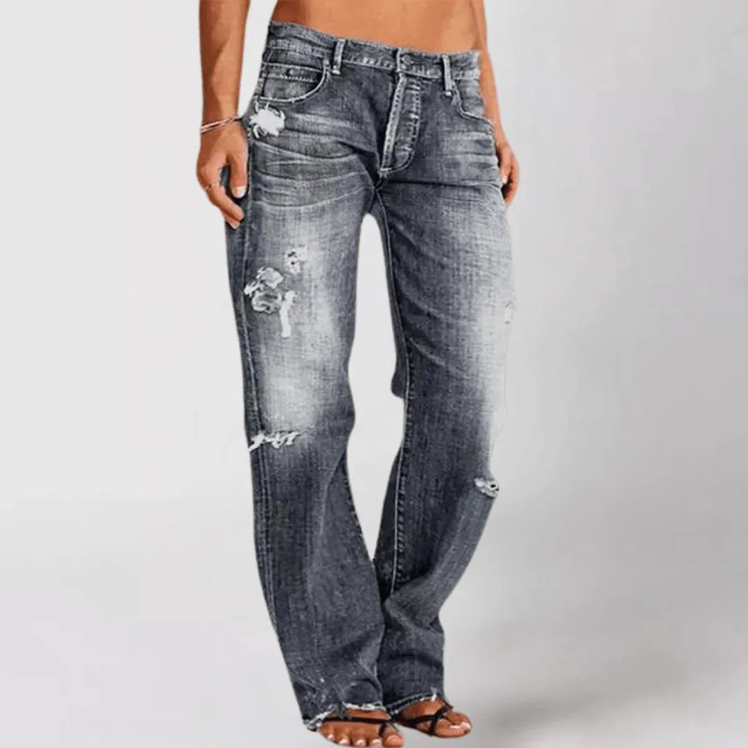 Vaqueros de mujer | Con agujeros | Denim duradero | Ideal para uso diario