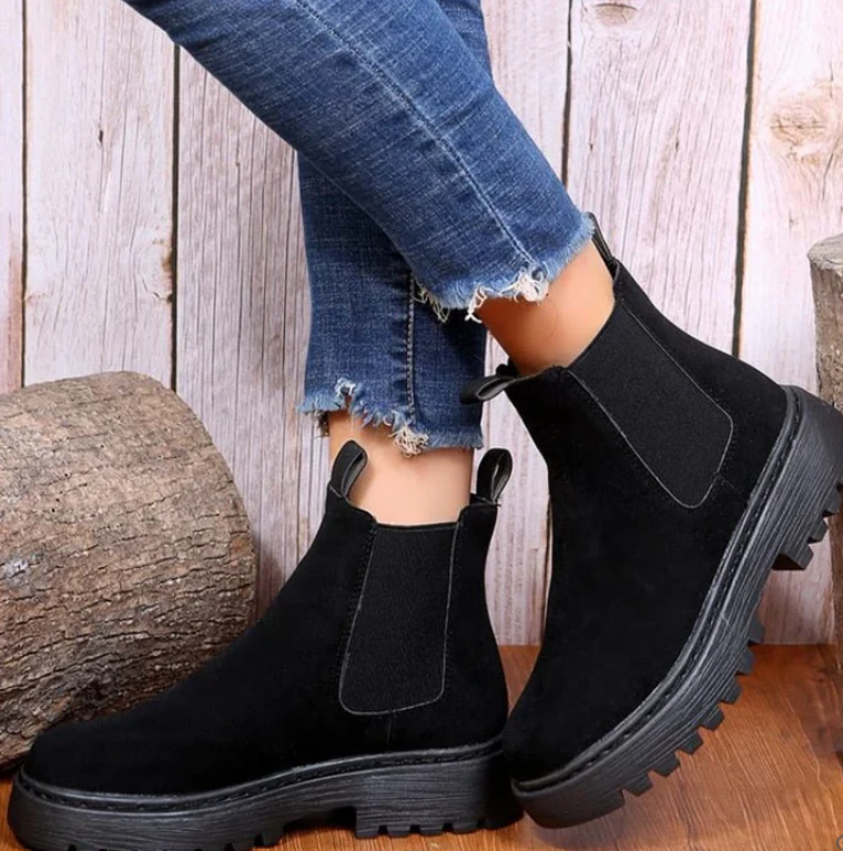 Graceza - Botines de ante con suela robusta para mujer