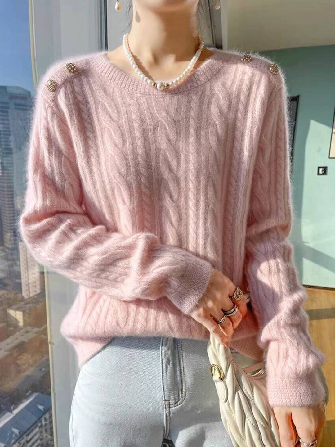 Jersey Francelina | Jersey de punto de cachemira para mujer