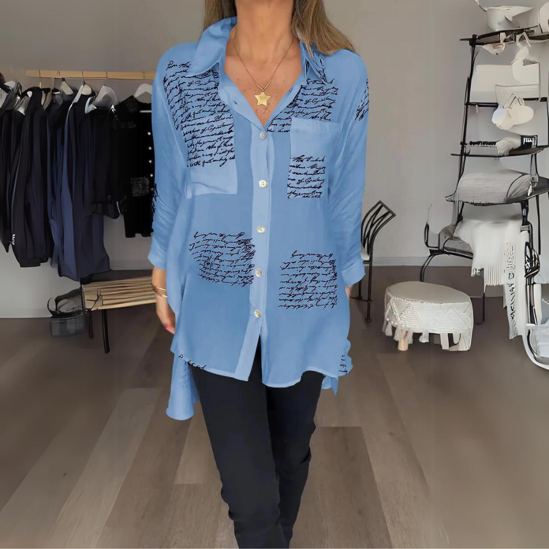 Camisa con estampado de letras para mujer