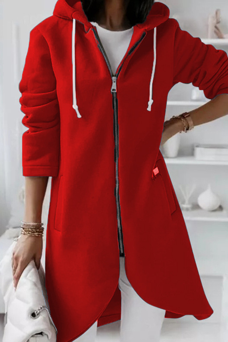 Sudadera informal con cremallera y capucha ajustable