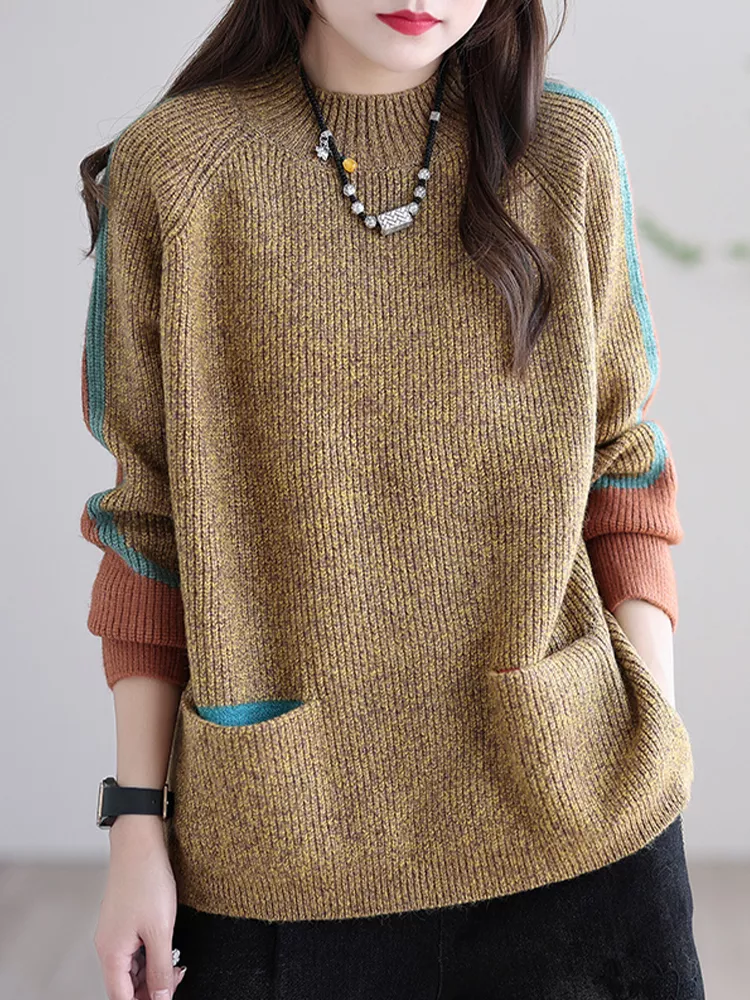 Elegante jersey de punto con bolsillos para el día a día