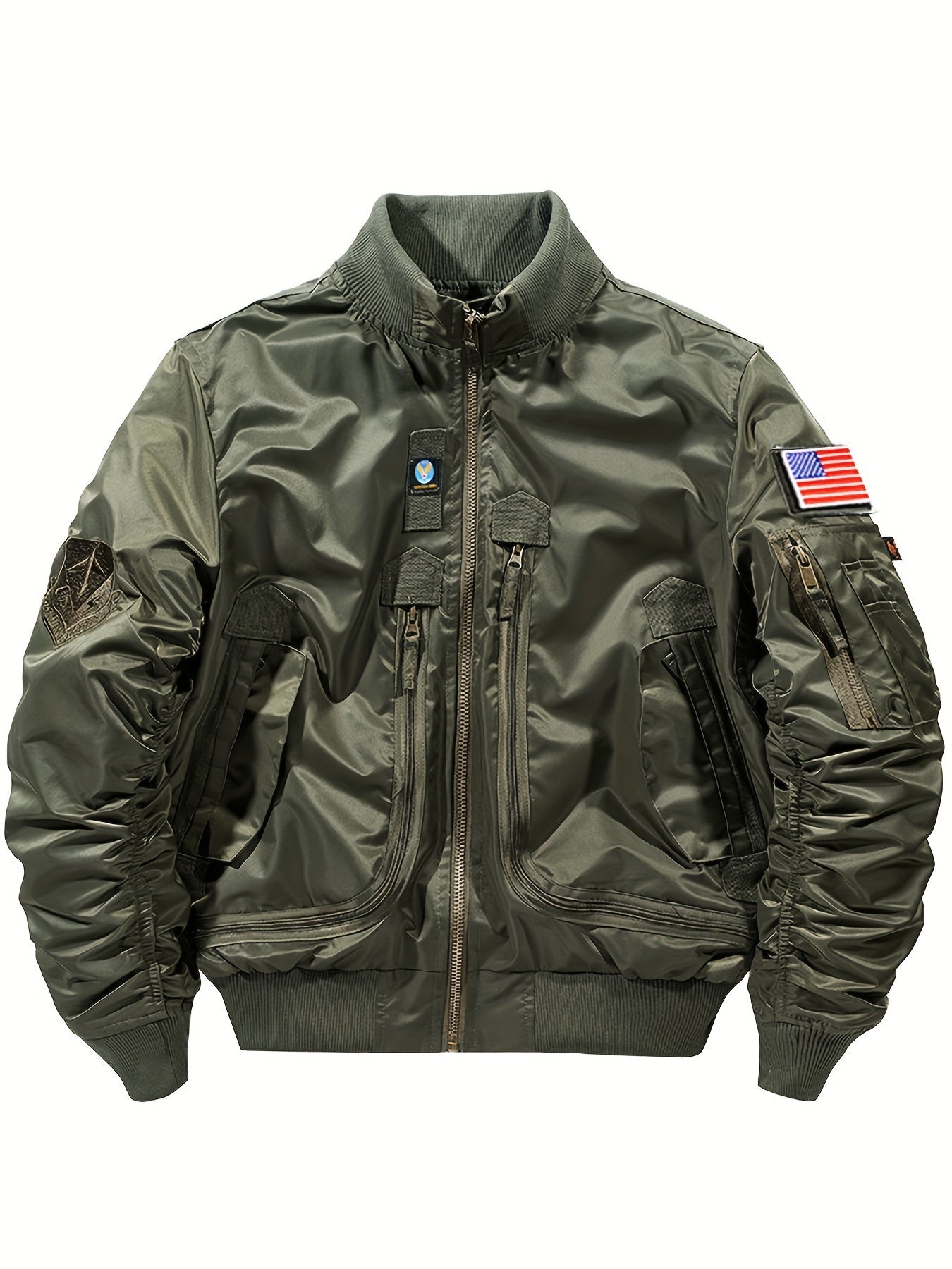Cálida chaqueta táctica bomber con cuello alto para hombre | Perfecta para actividades al aire libre