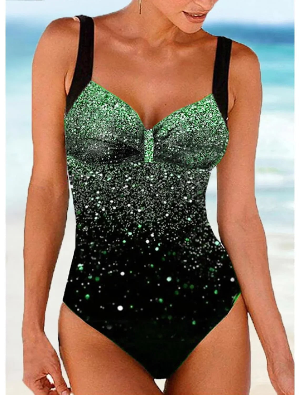 LolaBeach - Bañador con estampado de lentejuelas