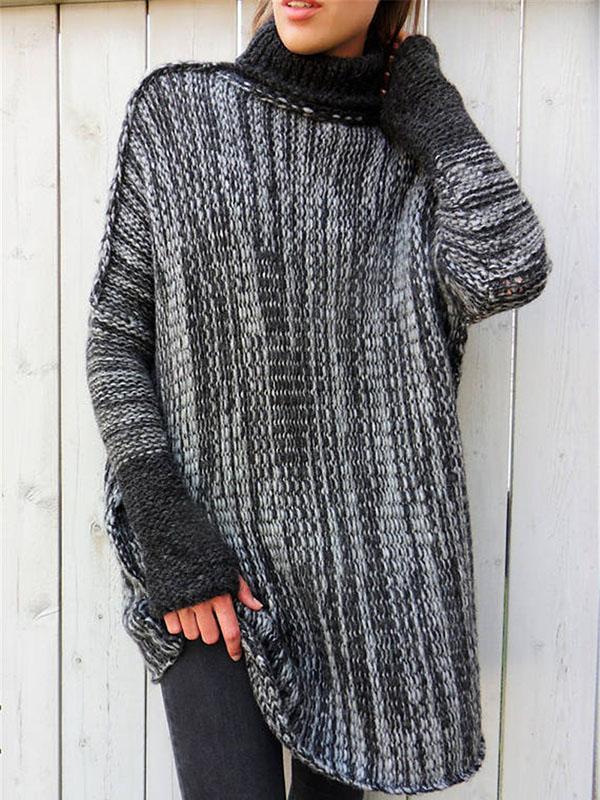 Jersey de punto con cuello alto para mujer | Moda y Confort
