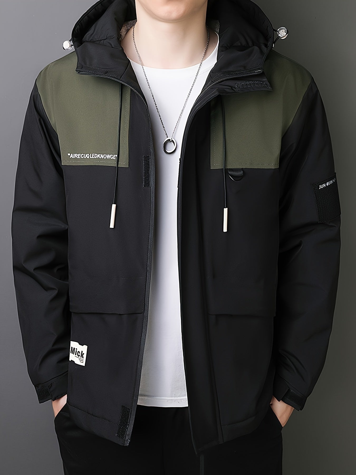 Casual de algodón con capucha y cremallera chaqueta de invierno para los hombres | Perfecto para actividades al aire libre