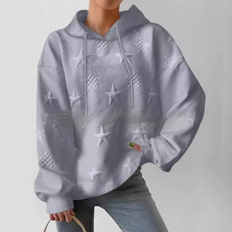 Elisa | Sudadera con capucha de forro polar a cuadros en blanco - ideal para otoño/invierno