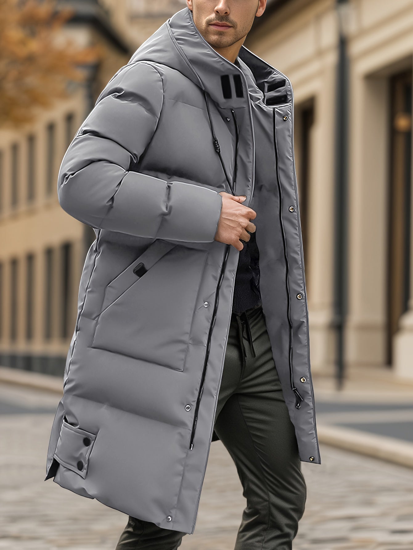Chaqueta de invierno informal con forro polar y cremallera frontal para hombre | Perfecta para actividades al aire libre