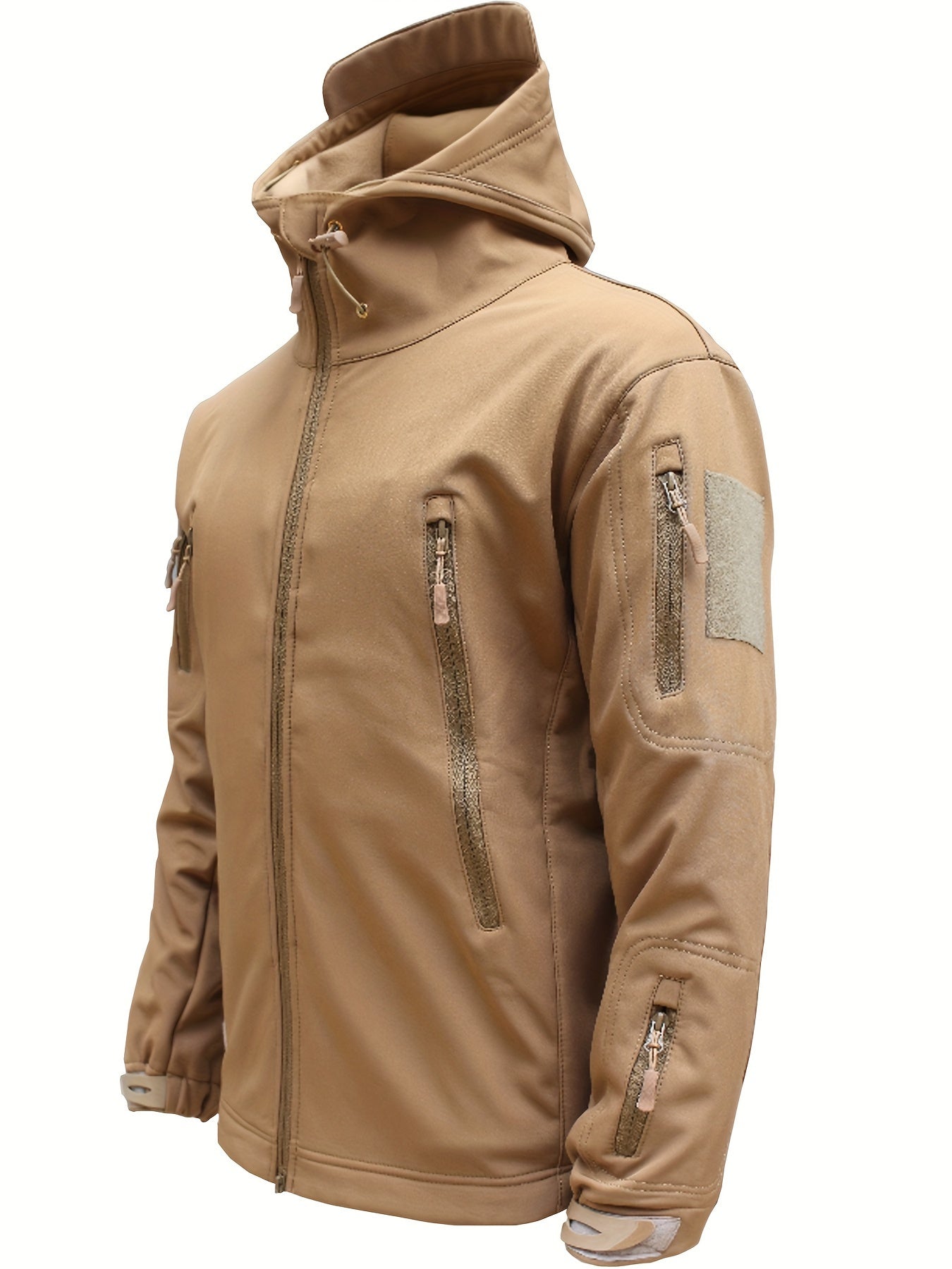 Chaqueta de forro polar con capucha y bolsillos con cremallera para hombre | Perfecta para actividades al aire libre
