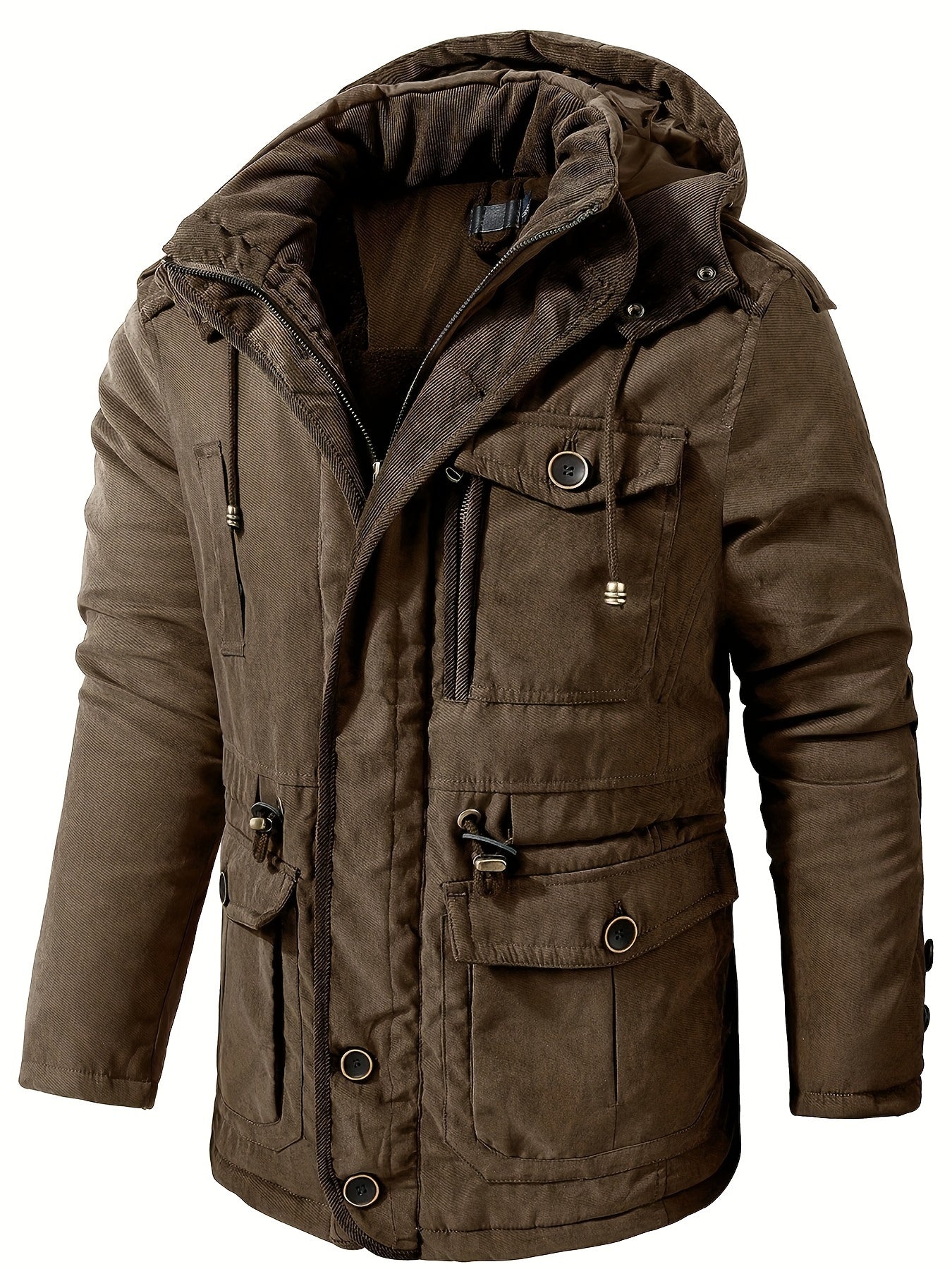 Casual de algodón estilo cargo chaquetas de invierno con bolsillos para los hombres | Perfecto para actividades al aire libre