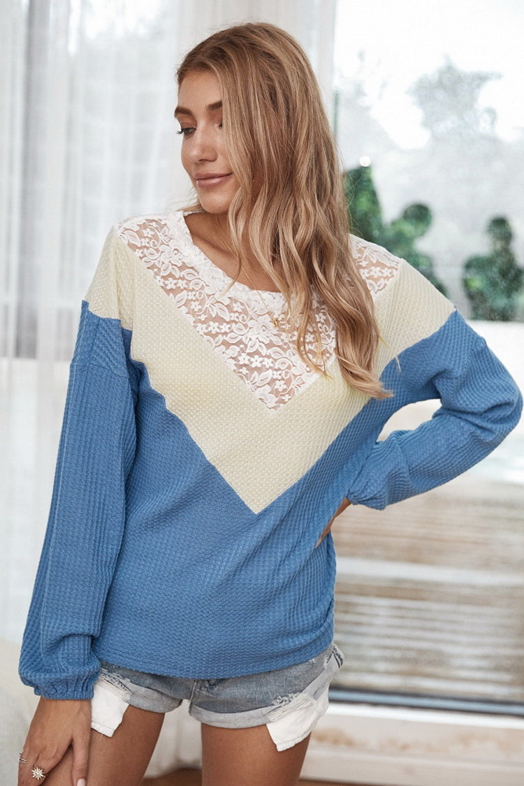 Jersey de mujer con cuello patchwork