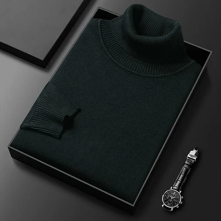 Moderno jersey de cuello alto entallado para el frío
