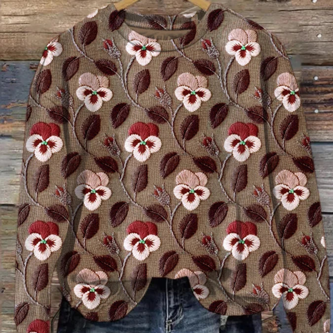 Jersey estampado de flores para mujer