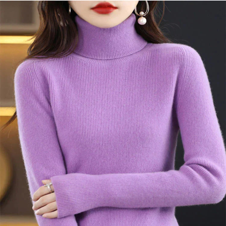 Lilae - Elegante jersey de cuello alto para Mujer