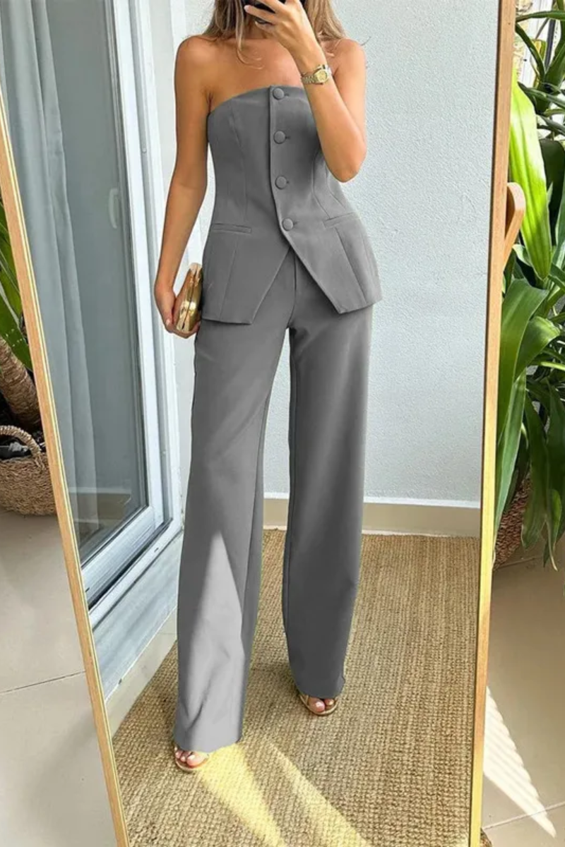 Elena | Conjunto de top y pantalón de tubo para mujer