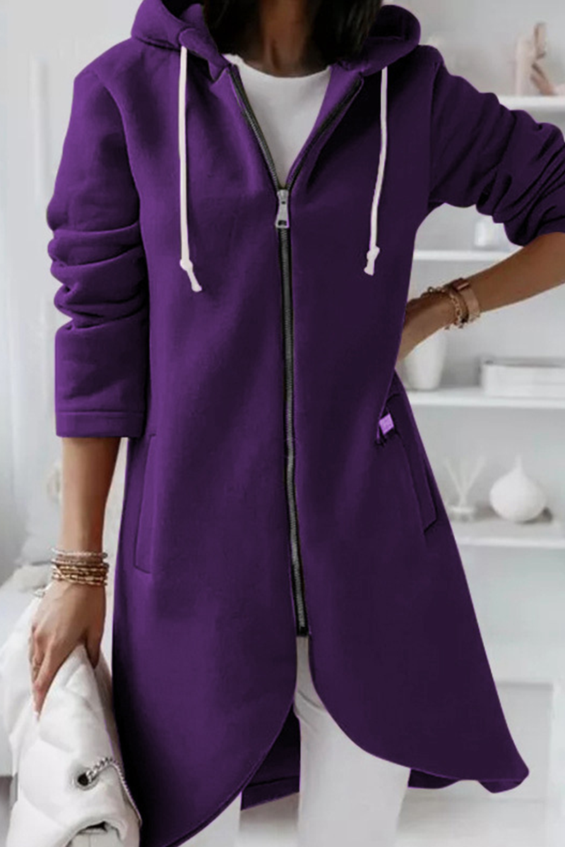 Sudadera informal con cremallera y capucha ajustable