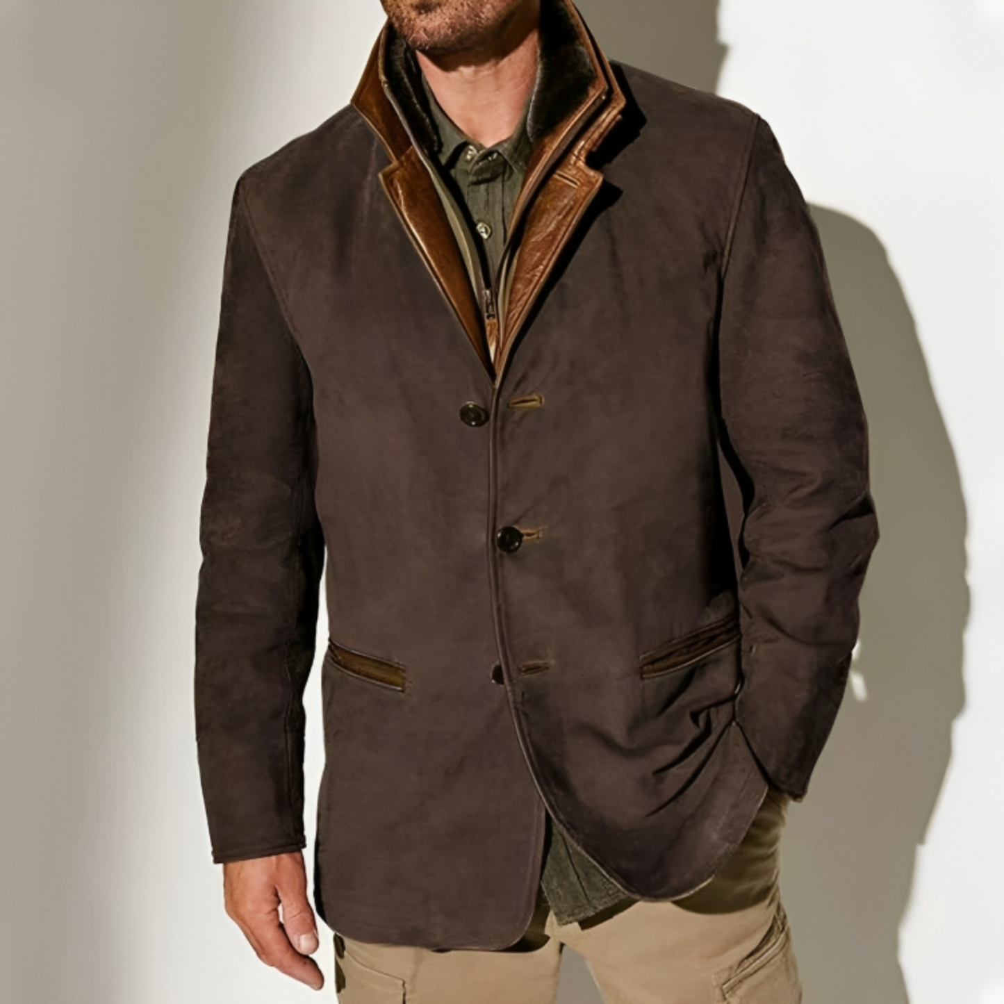 Ronnie - Chaqueta - Elegante - De moda - Ideal para otoño / invierno para hombre