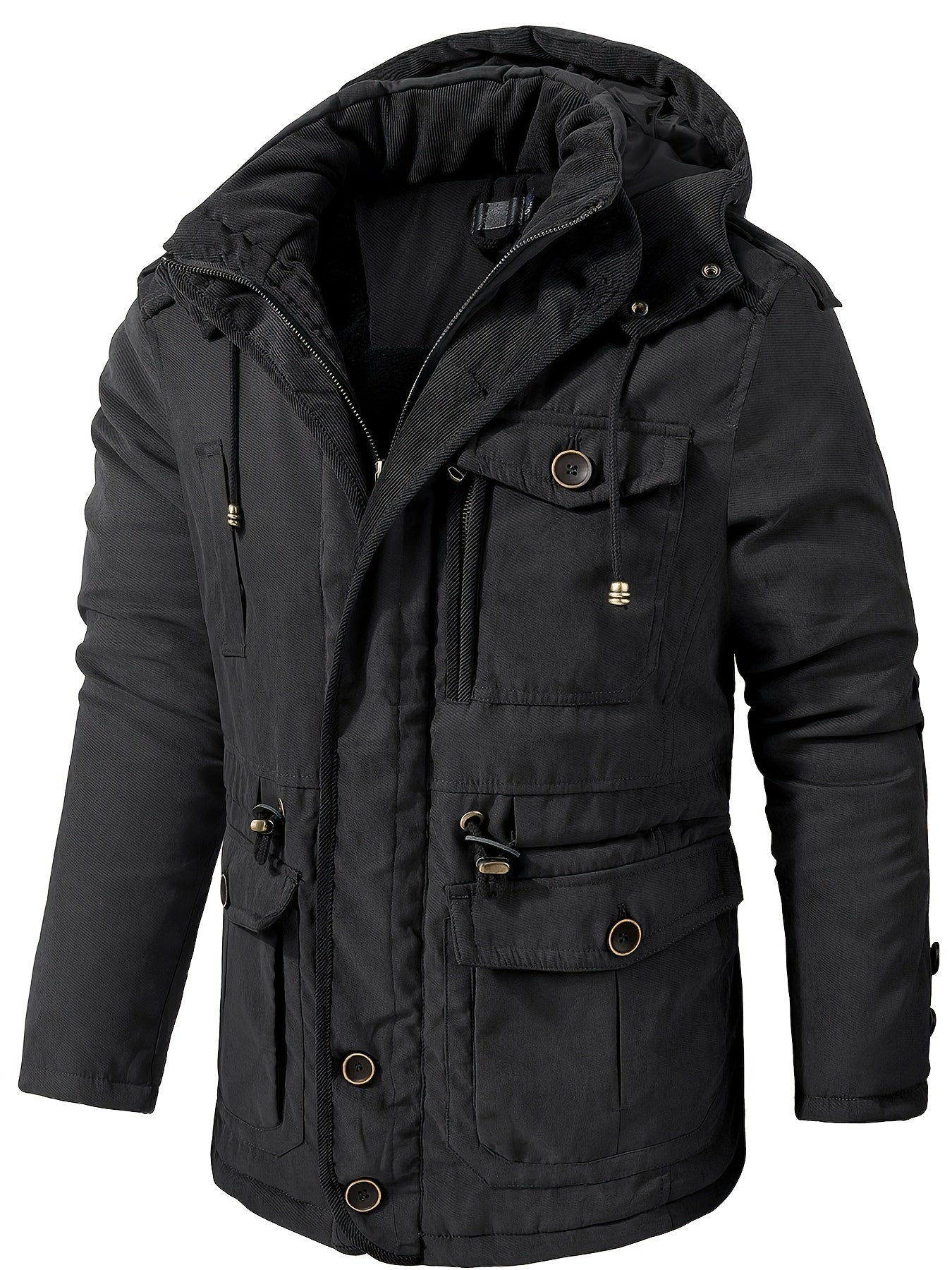 Casual de algodón estilo cargo chaquetas de invierno con bolsillos para los hombres | Perfecto para actividades al aire libre