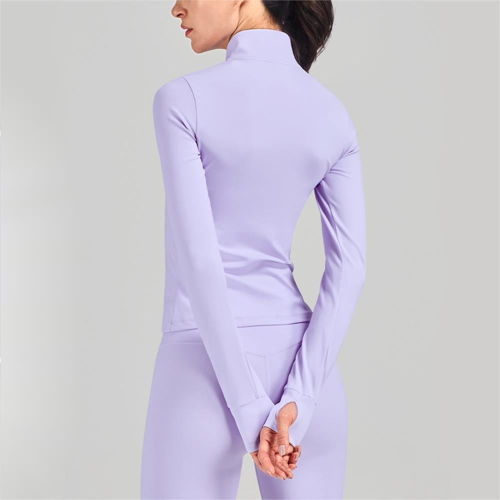 Chaqueta de yoga deportiva y sencilla con cierre de cremallera