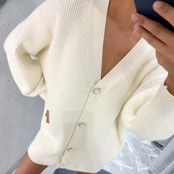 Chaqueta de punto oversize para mujer, elegante y cómoda